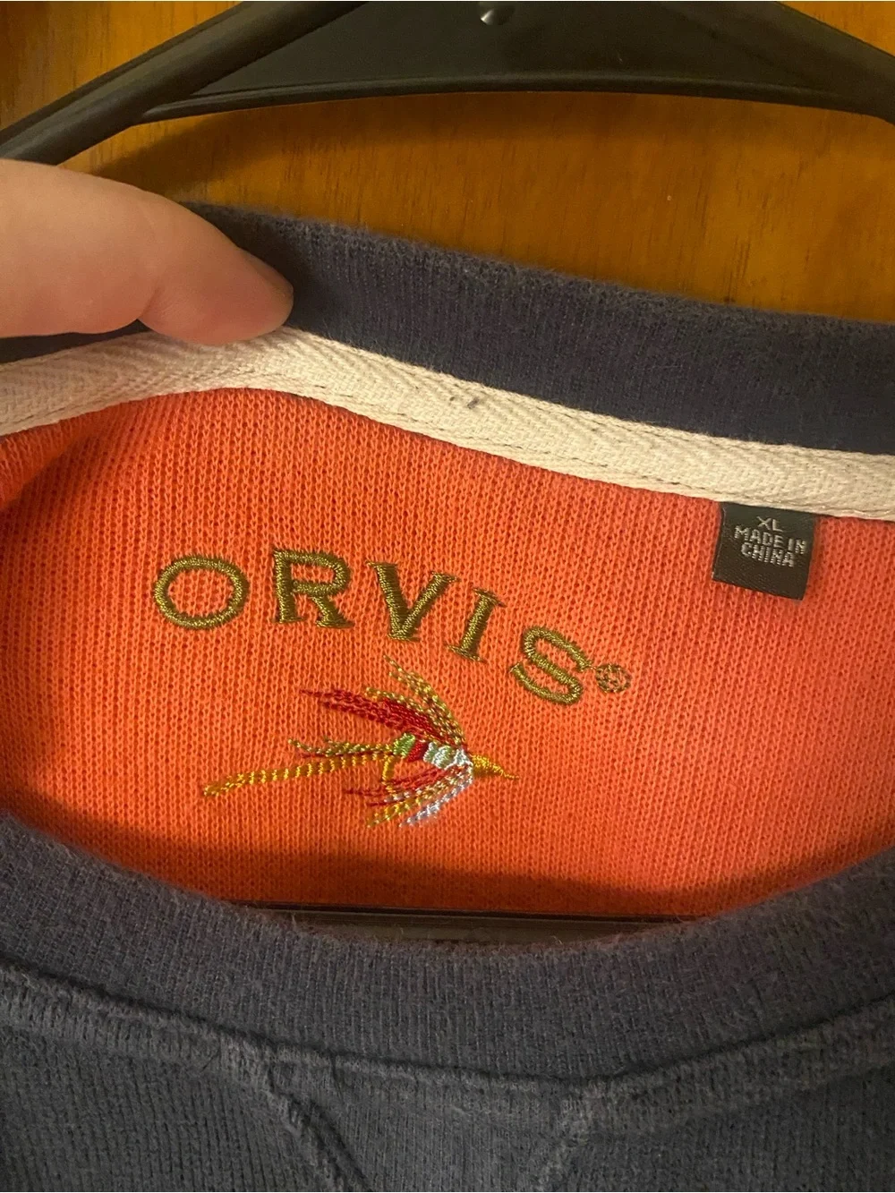 Orvis Navy Crewneck Sweatshirt 100% cotton